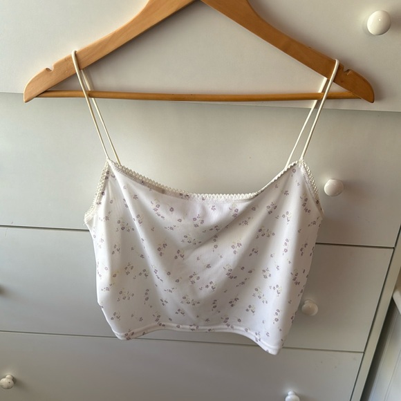 PACSUN FLORAL MESH CROP TANK TOP - Picture 1 of 3